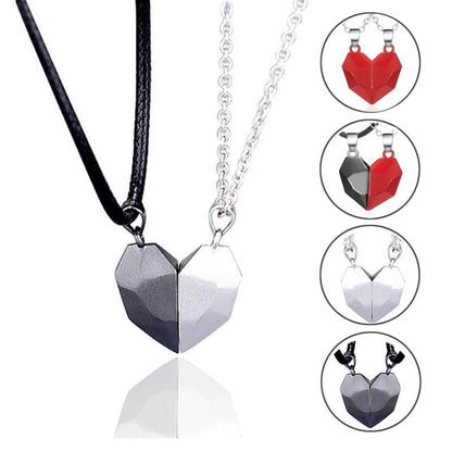 Cheky - Creative Magnet Necklace Love Heart Broken Men And Women