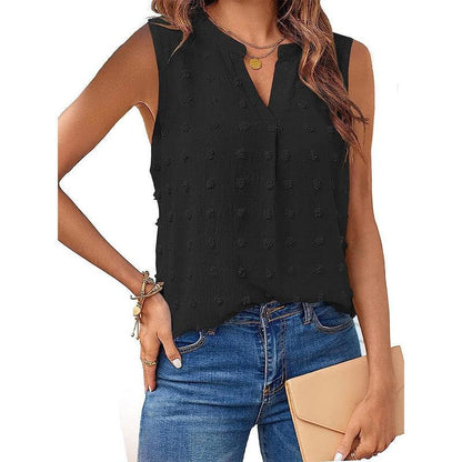 Cheky - Women's Jacquard Sleeveless V-neck Vest