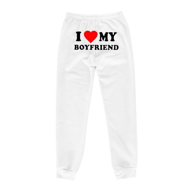 Cheky - I Love MY BOYFRIEND Printed Trousers Casual Sweatpants Men And Women Sports Pants