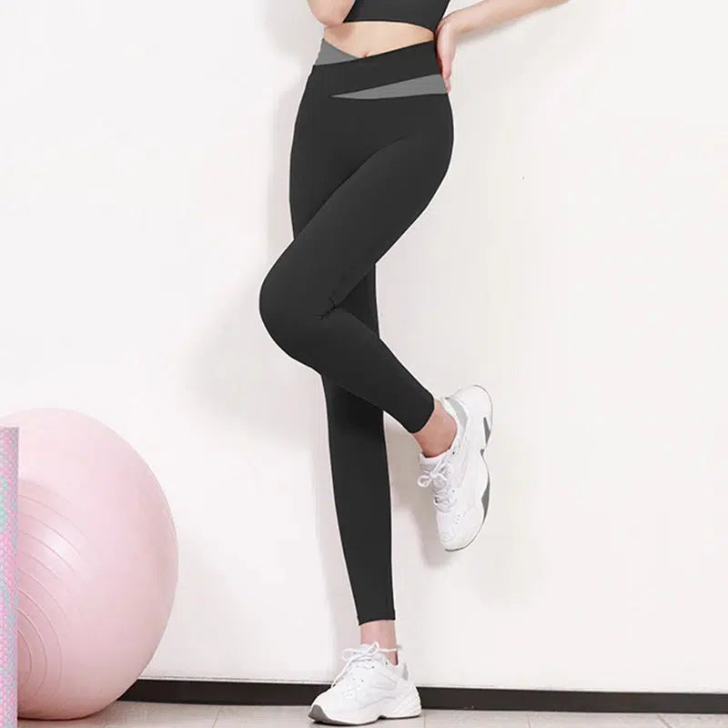 Cheky - High Waist Yoga Set Lady Gym Suit Sport Set Shockproof Sport Bra Crop Top Patchwork Tracksuit Women Fitness Outfit Training Wear