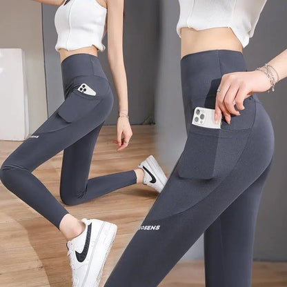 Cheky - Seamless Leggings With Pocket Women Soft Workout Tights Fitness Outfits Yoga Pants High Waist Gym Wear Spandex Leggings