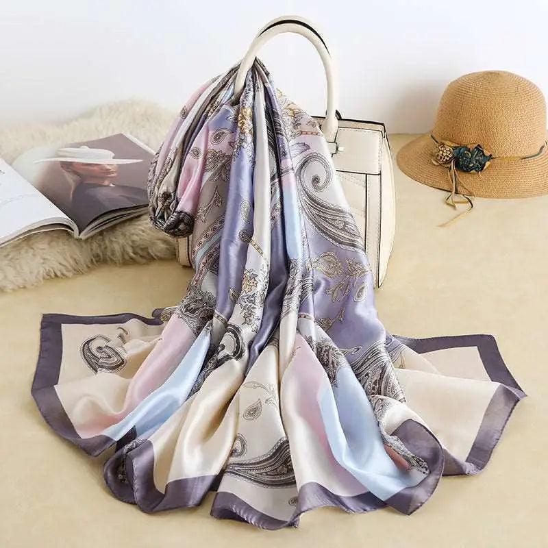 Cheky - All-in-one Sunscreen Shawl Travel Silk Scarf Women's Beach Towel