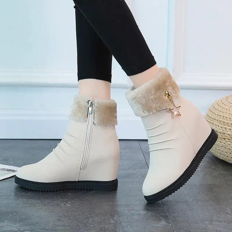 Cheky - All-match cotton shoes women boots slope with snow boots