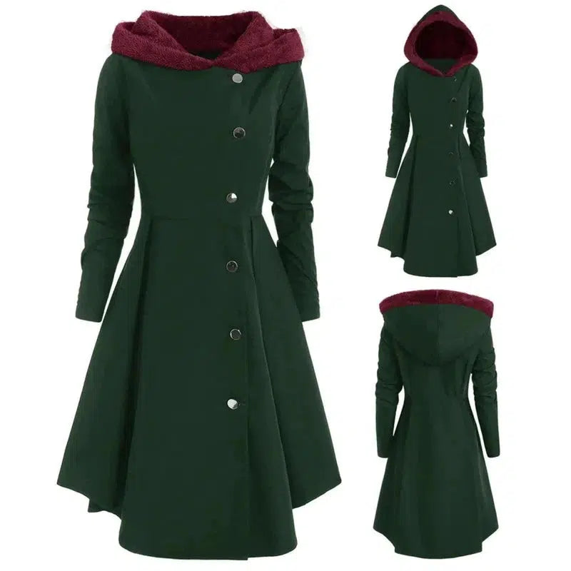 Cheky - Bombshell Christmas Trench Women's Long Hooded Coat Woman