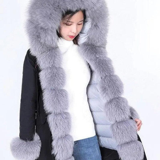 Cheky - Coat Fur With Detachable Inner Liner Placket