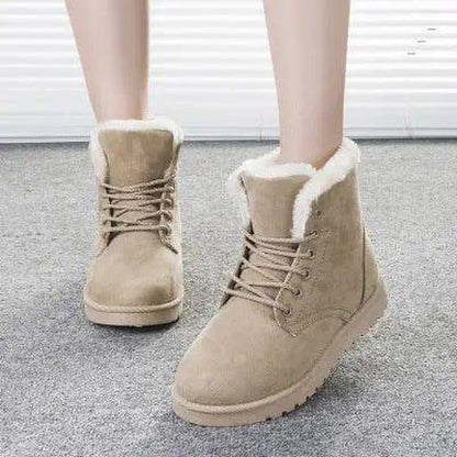 Cheky - Elegant Suede Lace-Up Winter Ankle Boots