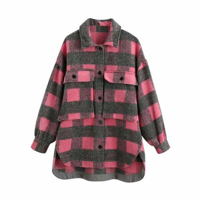 Cheky - European And American Style Loose Woolen Shirt Jacket