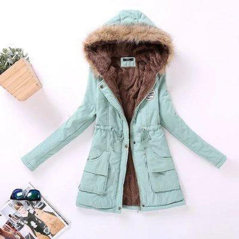 Cheky - Cozy Chic Fur-Trimmed Parka