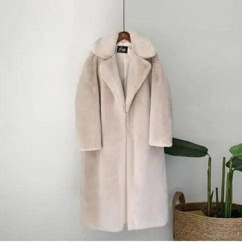 Cheky - Fashion New High Quality Velvet Fur Long Coat Women