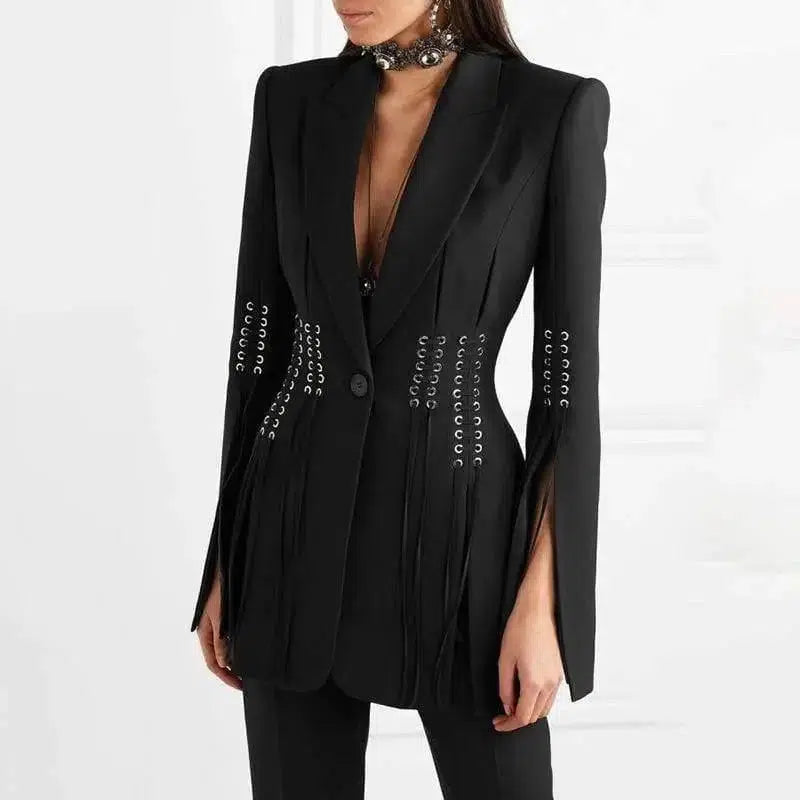 Cheky - A long-sleeved lace coat with slit