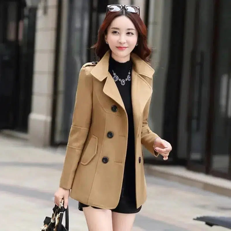 Cheky - Ladies Autumn Casual Woolen Coat