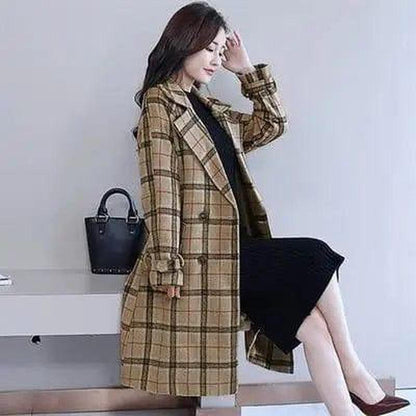 Cheky - Mid-length cardigan long-sleeved trench coat