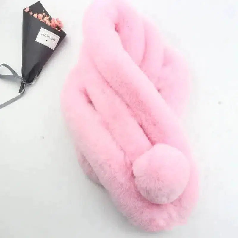 Cheky - Rabbit Fur Scarf Female Winter Korean