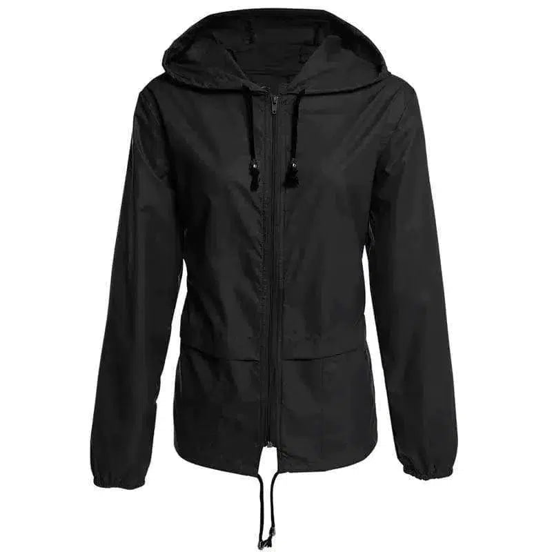 Cheky - Raincoat Zipper Hooded Lightweight Outdoor Jacket Thin