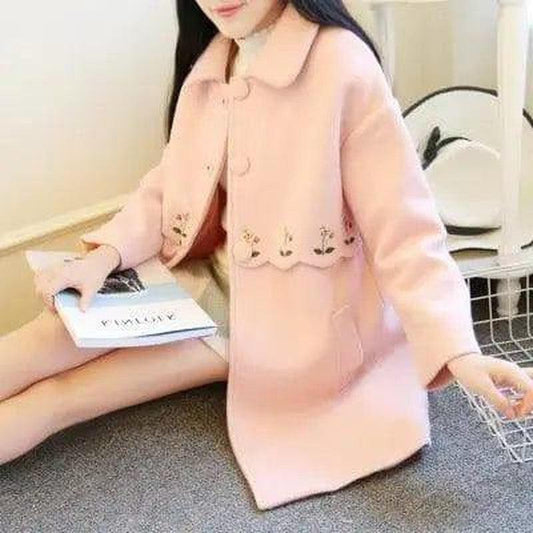 Cheky - Student embroidered woolen coat