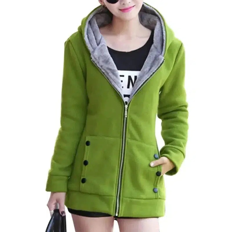 Cheky - Thick Warm Cardigan Sweater Hooded Jacket