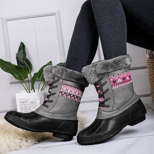 Cheky - Winter High-top Hiking Shoes Women Non-slip Plus Velvet