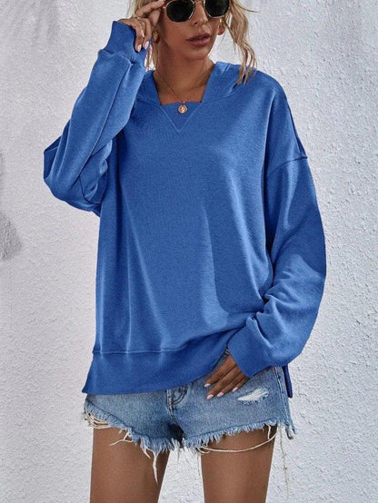 Cheky - Women's Fleece-lined Hooded Casual Loose Sweater