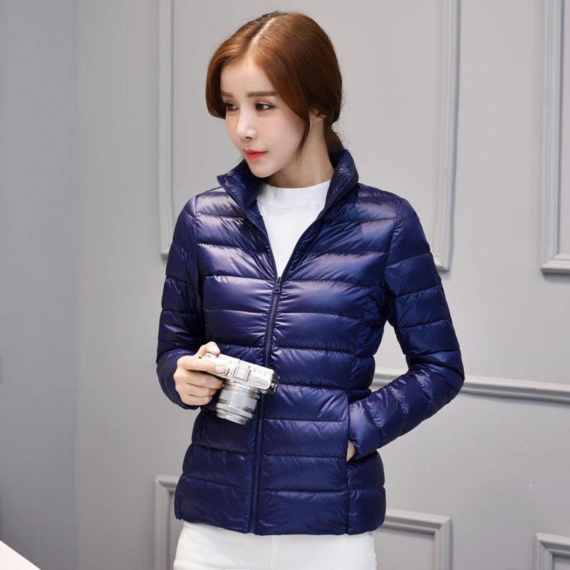 Cheky - Women's stand-up collar slim light down jacket